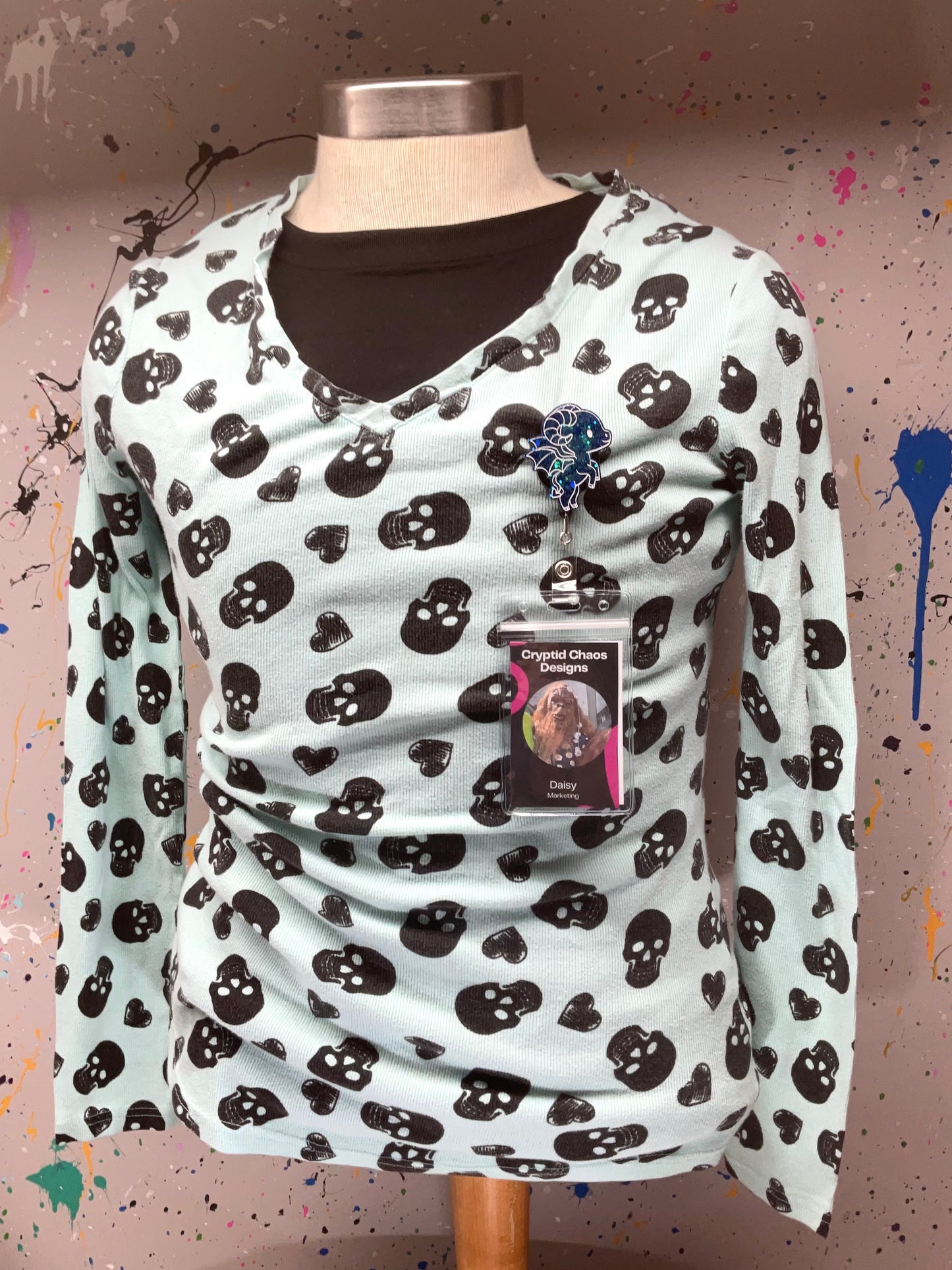 Blue Jersey Devil Retractable Badge Reel