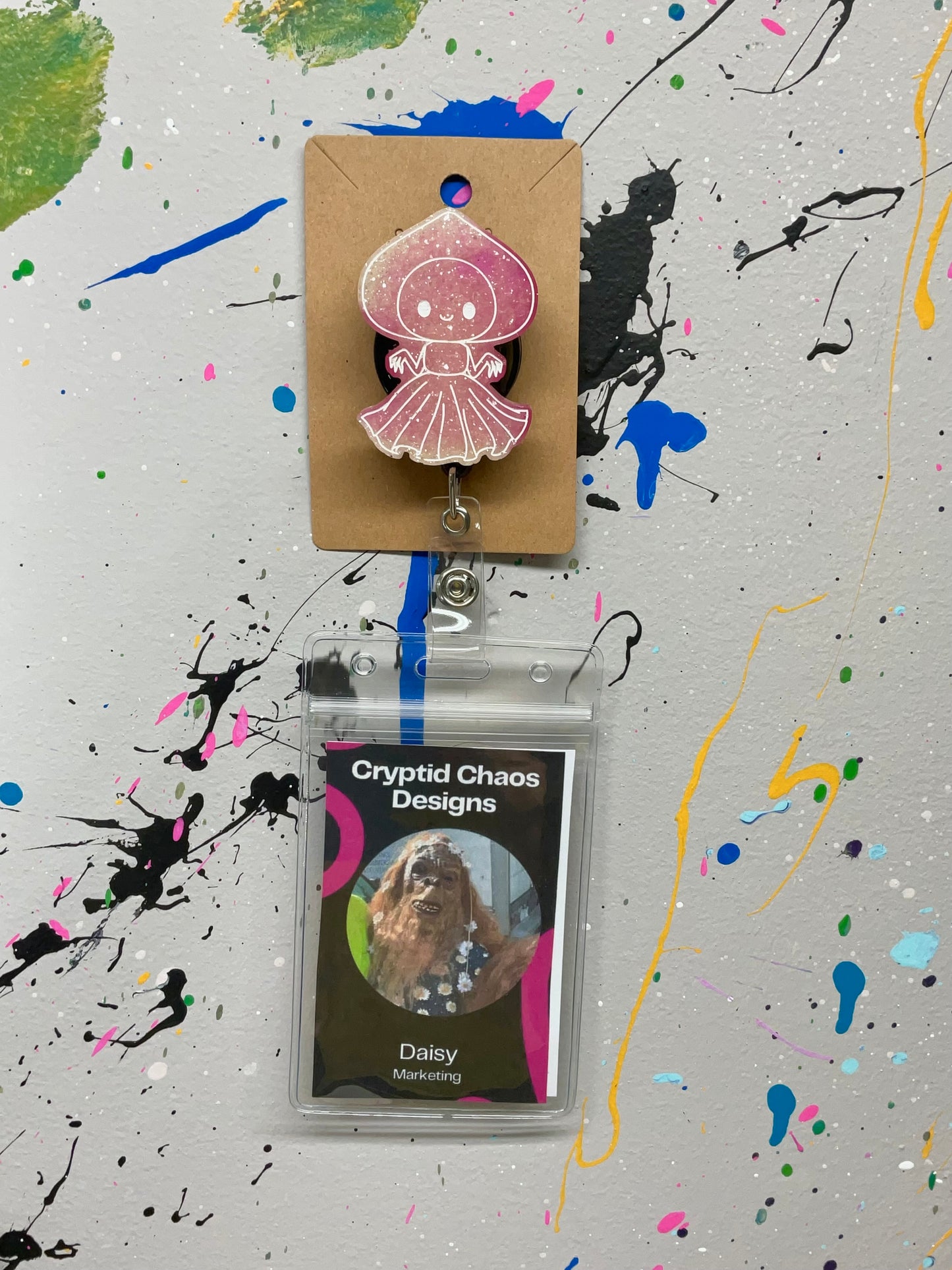 Pink Flatwoods Monster Retractable Badge Reel