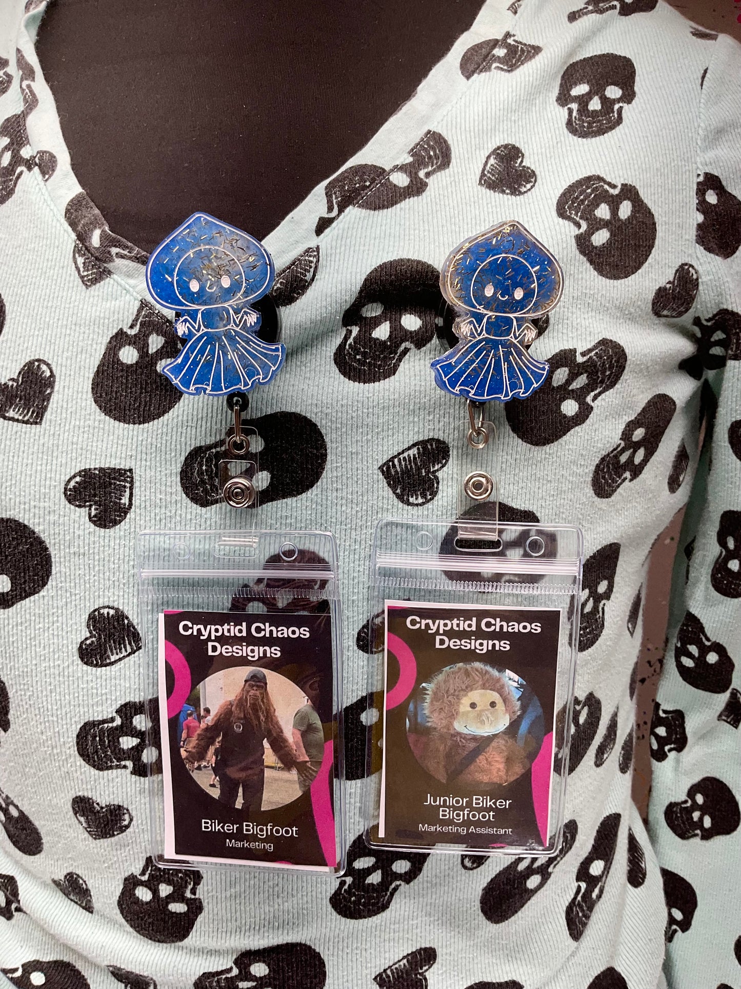 Blue Gold Flatwoods Monster Retractable Badge Reel