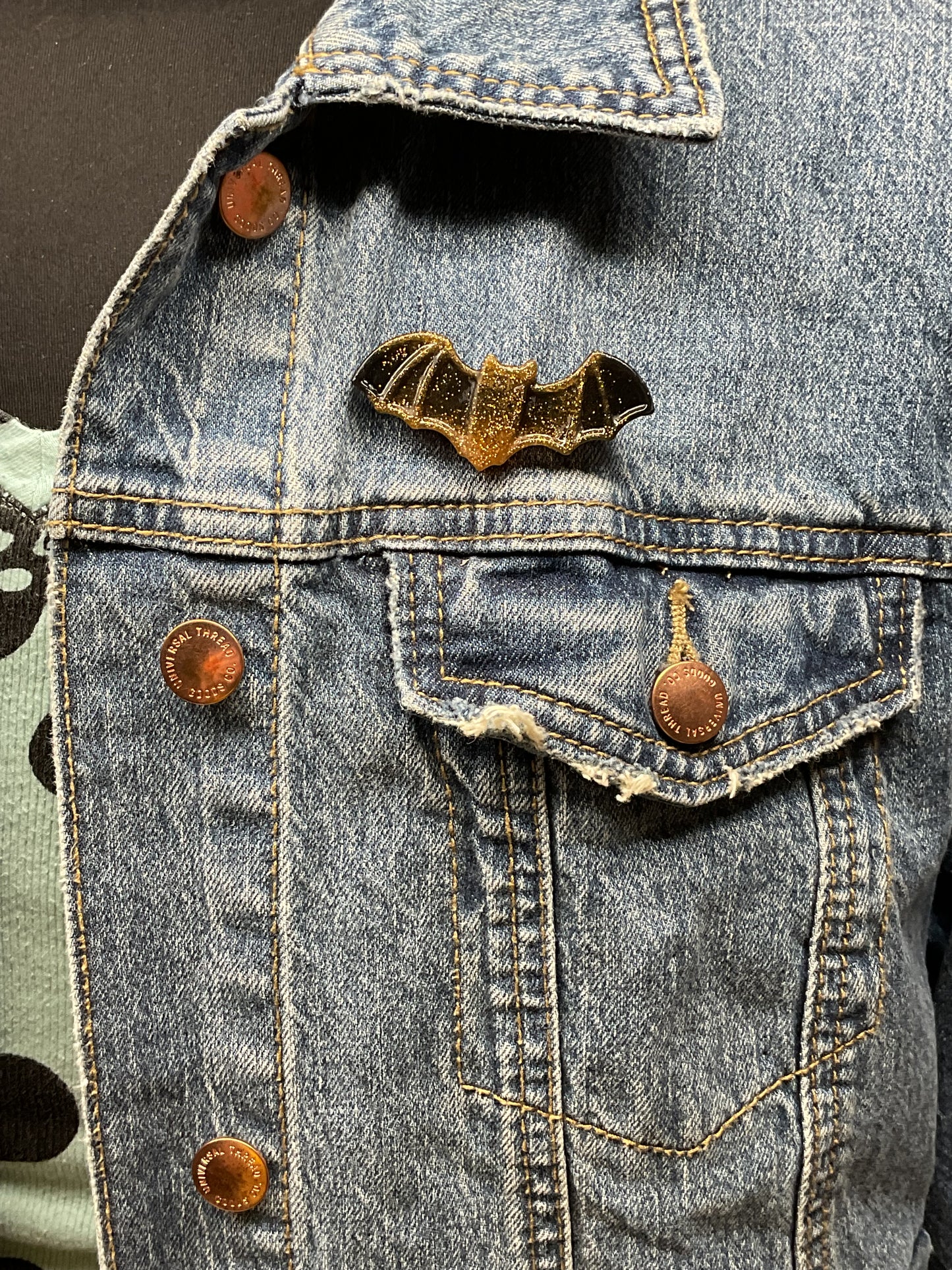 Yellow & Black Bat Pin