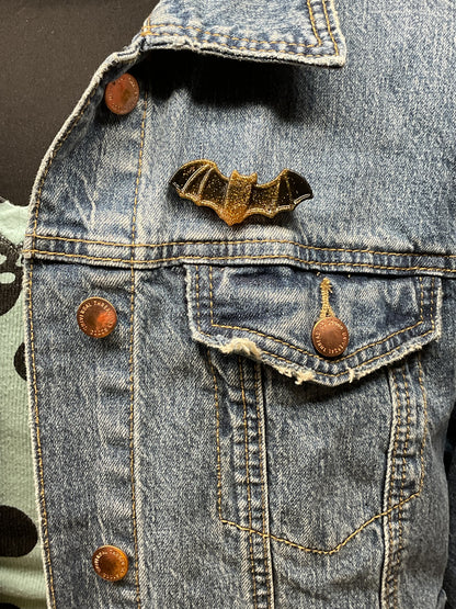 Yellow & Black Bat Pin