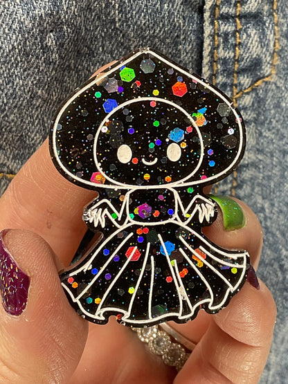 Black Holographic Flatwoods Monster Pin