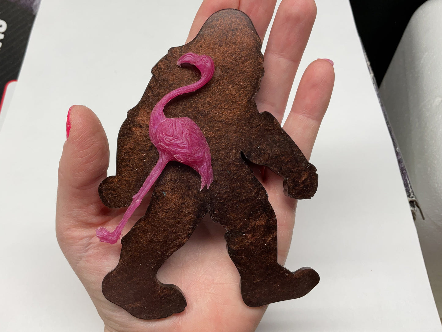 Large 5 Inch Bigfoot & Flamingo Magnet