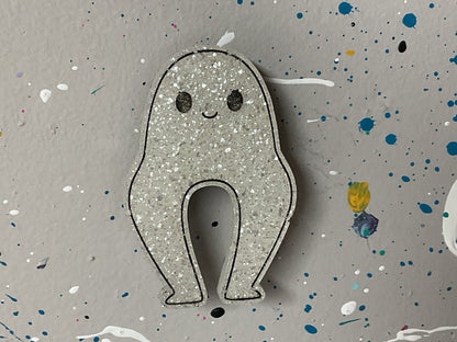 Small White Nightcrawler Magnet