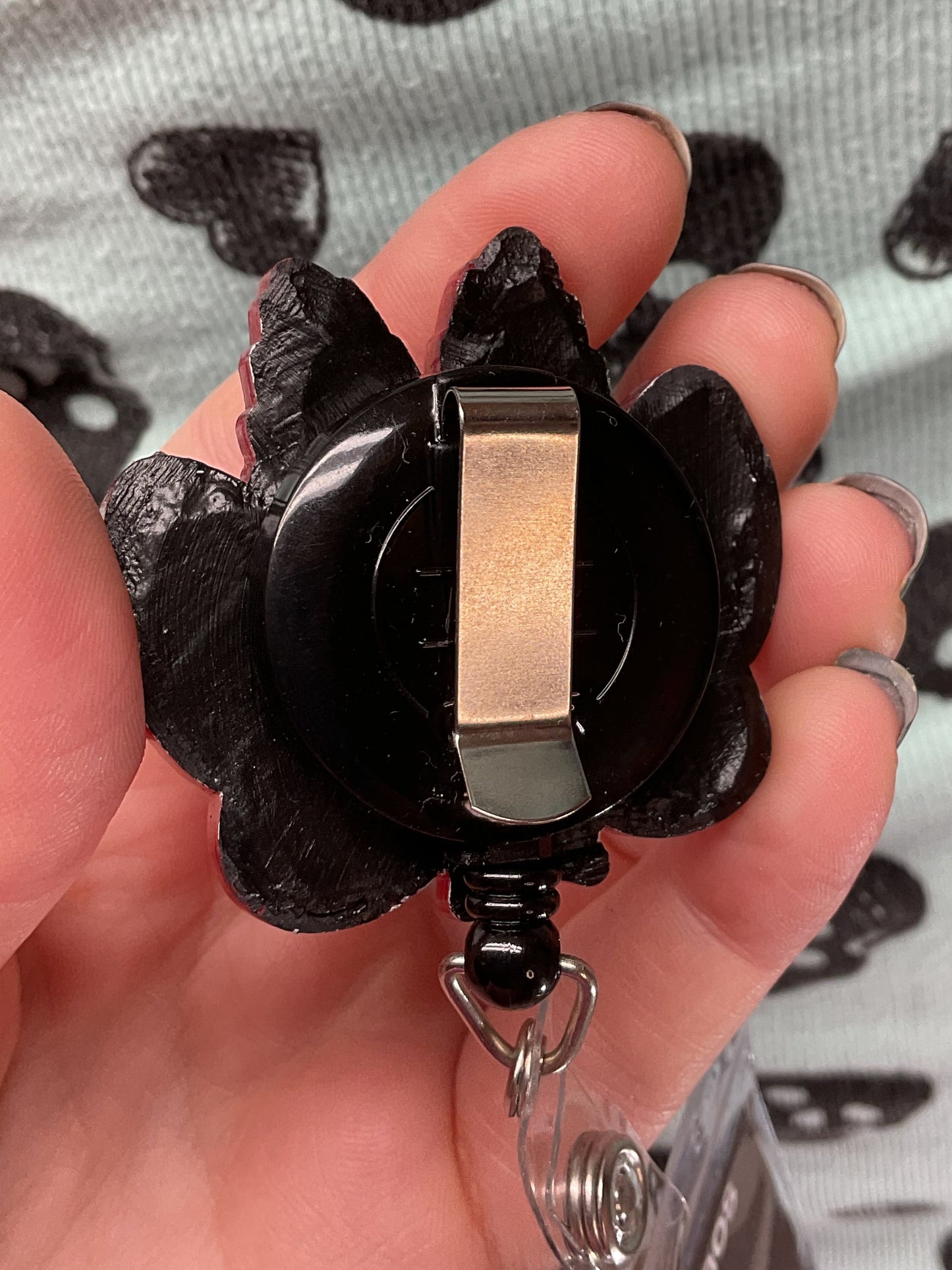 Bright Red Mothman Retractable Badge Reel