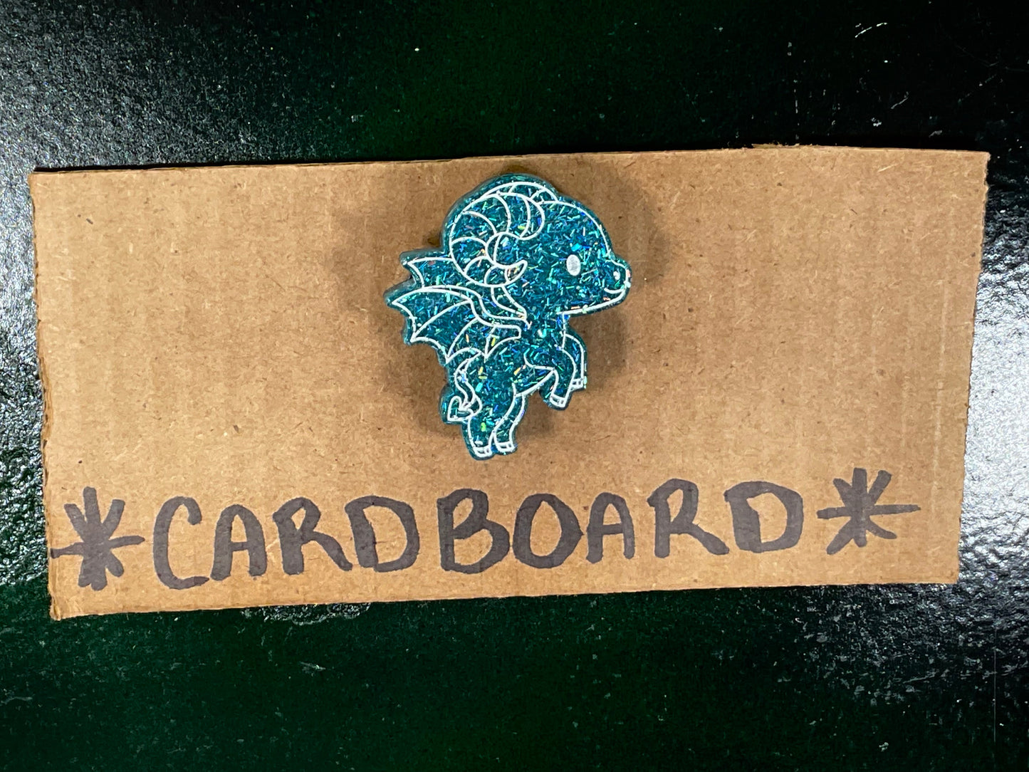 Small Glittery Teal Jersey Devil Magnet