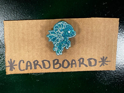 Small Glittery Teal Jersey Devil Magnet