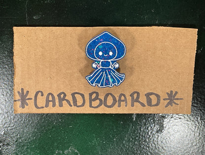 Small Flatwoods Monster Blue Glitter Magnet