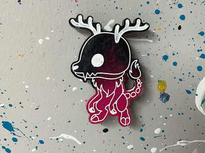 Small Pink & Black Wendigo Magnet Glow in the Dark