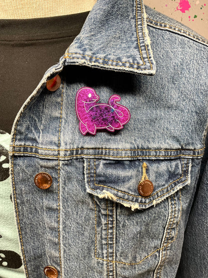 Purple Loch Ness Monster Pin