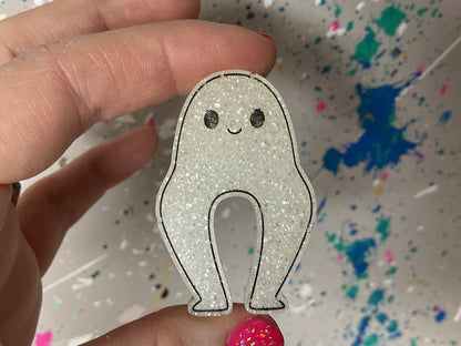 Small White Nightcrawler Magnet