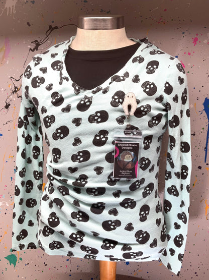 White Nightcrawler Retractable Badge Reel