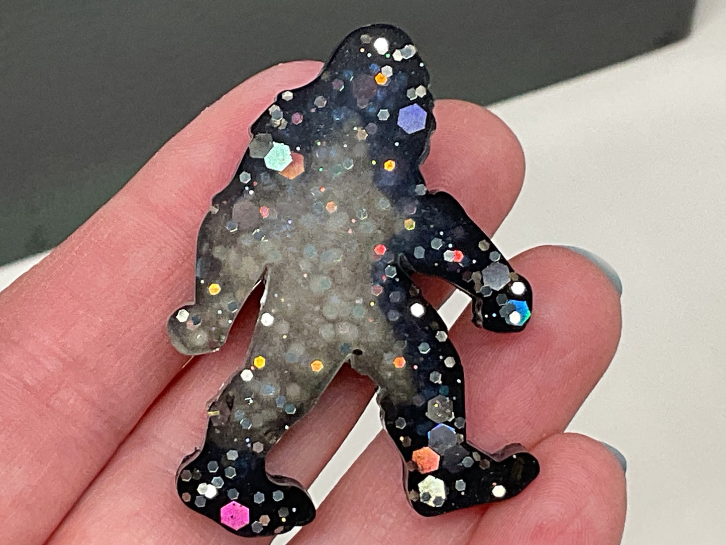 Small Black & White Bigfoot Magnet