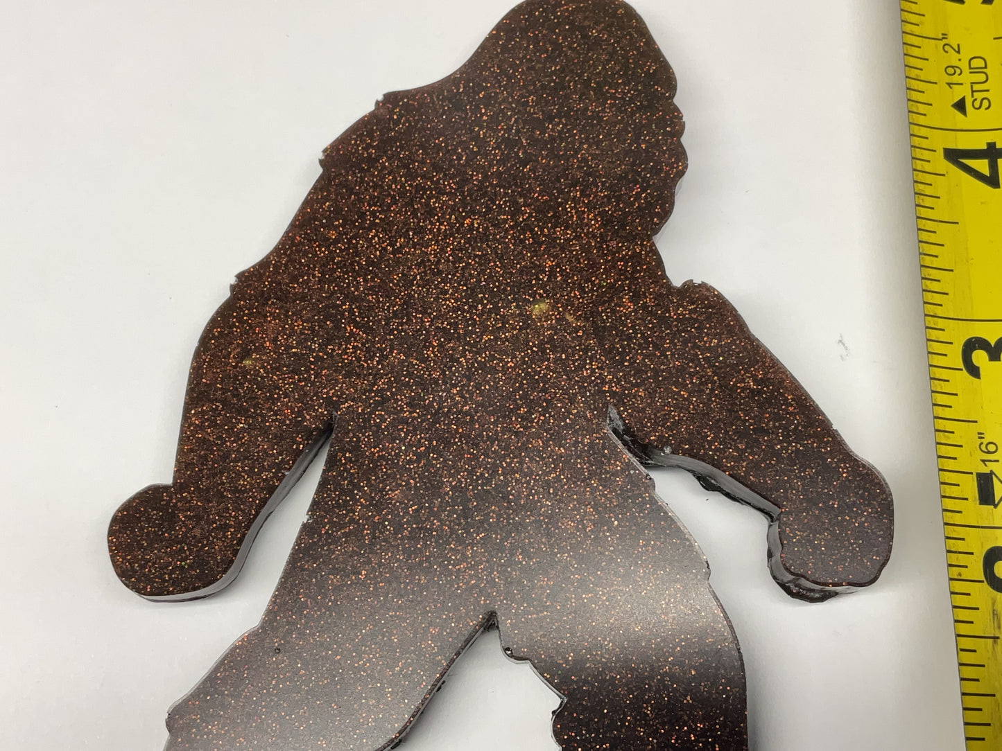 Large Glittery Brown Bigfoot Magnet - 5 Inches Tall