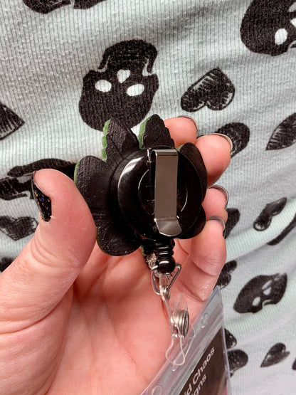 Green & Black Mothman Retractable Badge Reel