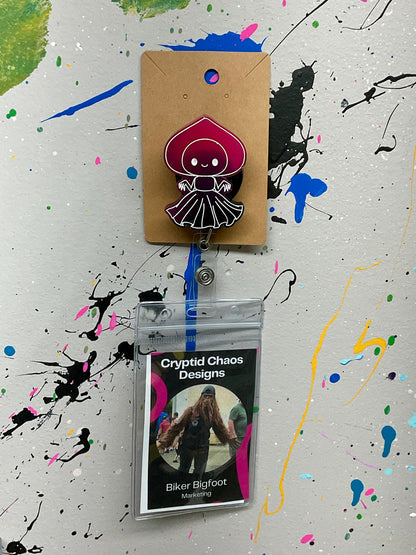 Black & Pink Flatwoods Monster Retractable Badge Reel - Glow in the Dark