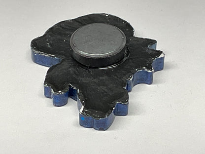 Small Glittery Blue Jersey Devil Magnet