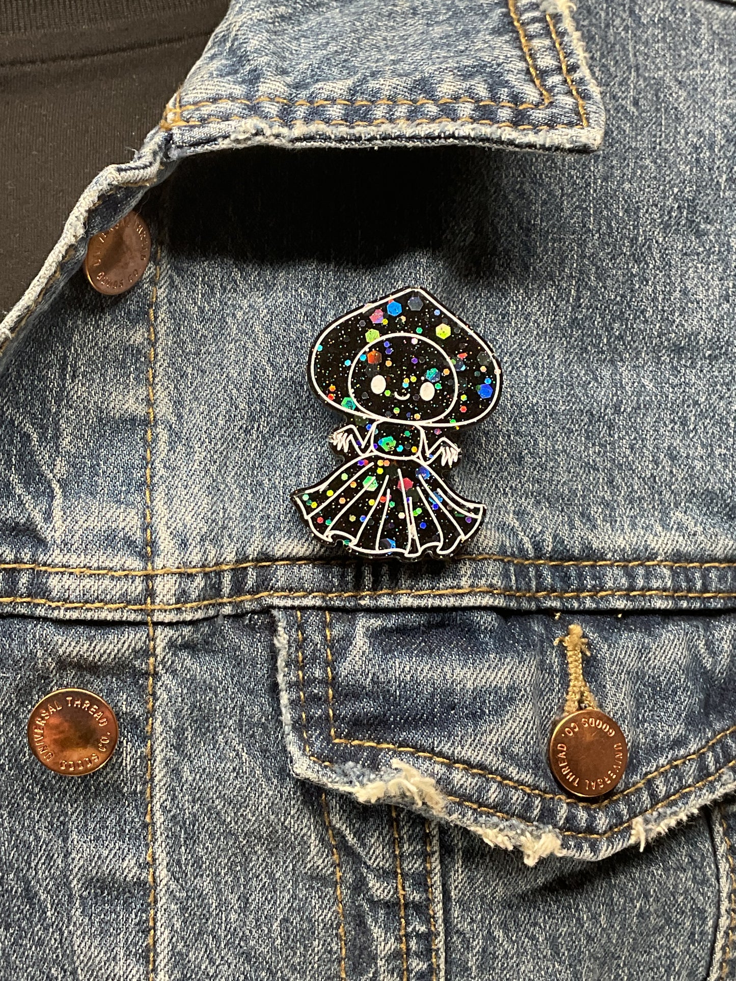 Black Holographic Flatwoods Monster Pin