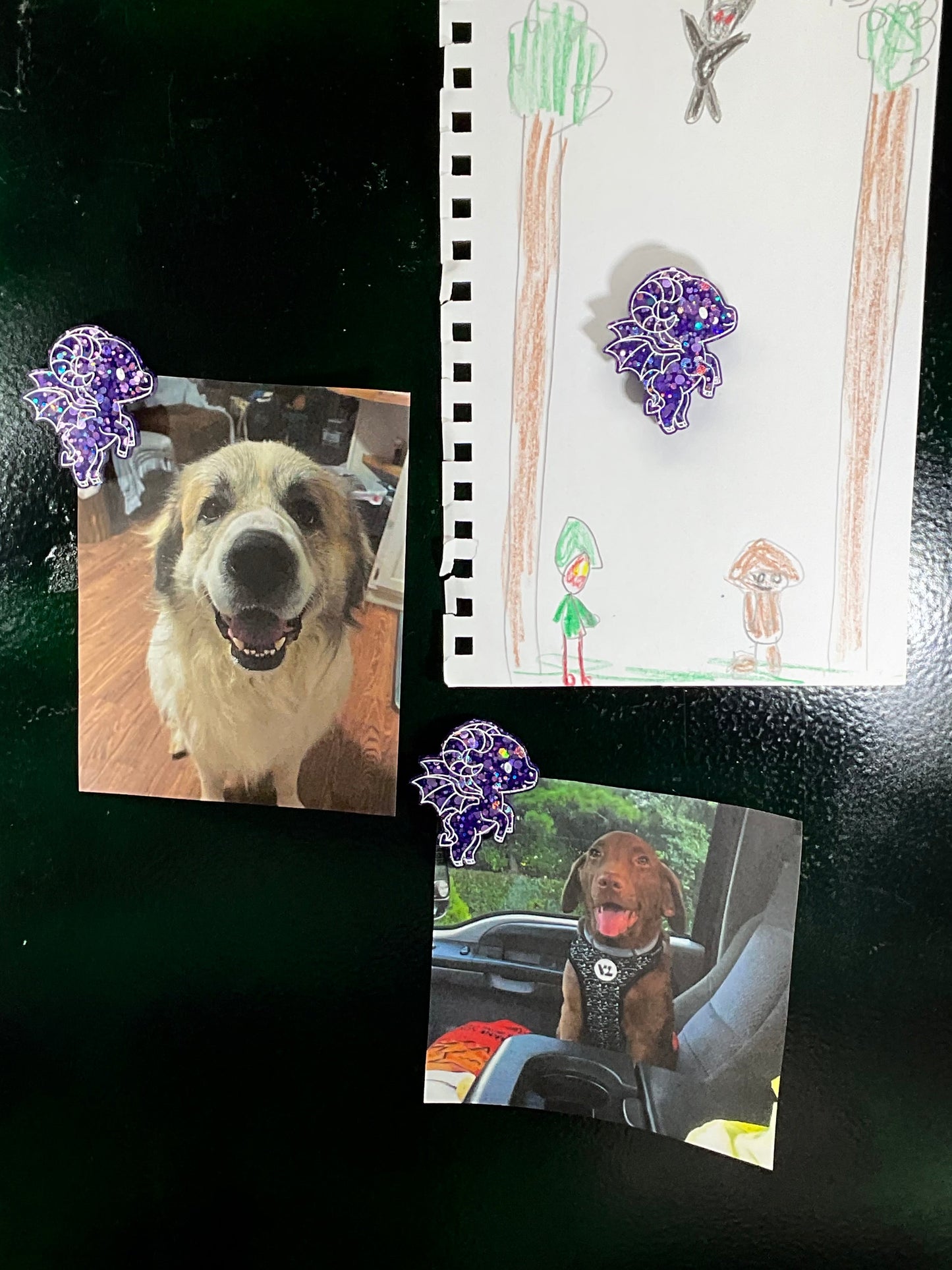 Small Glittery Purple Jersey Devil Magnet