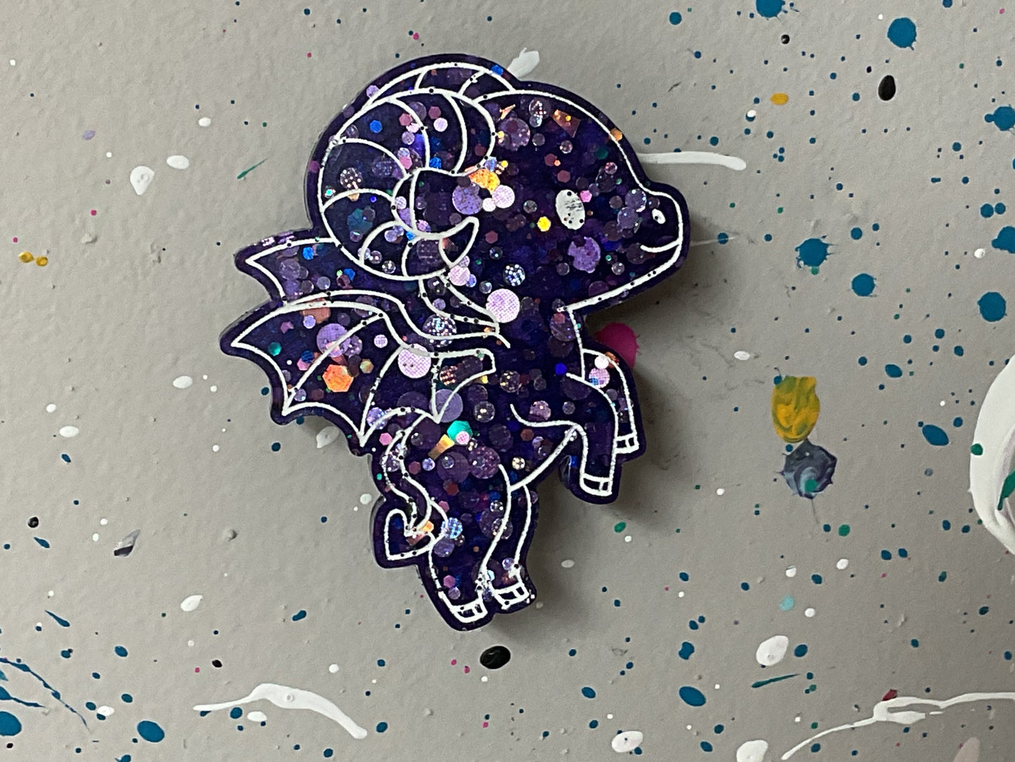 Small Glittery Purple Jersey Devil Magnet
