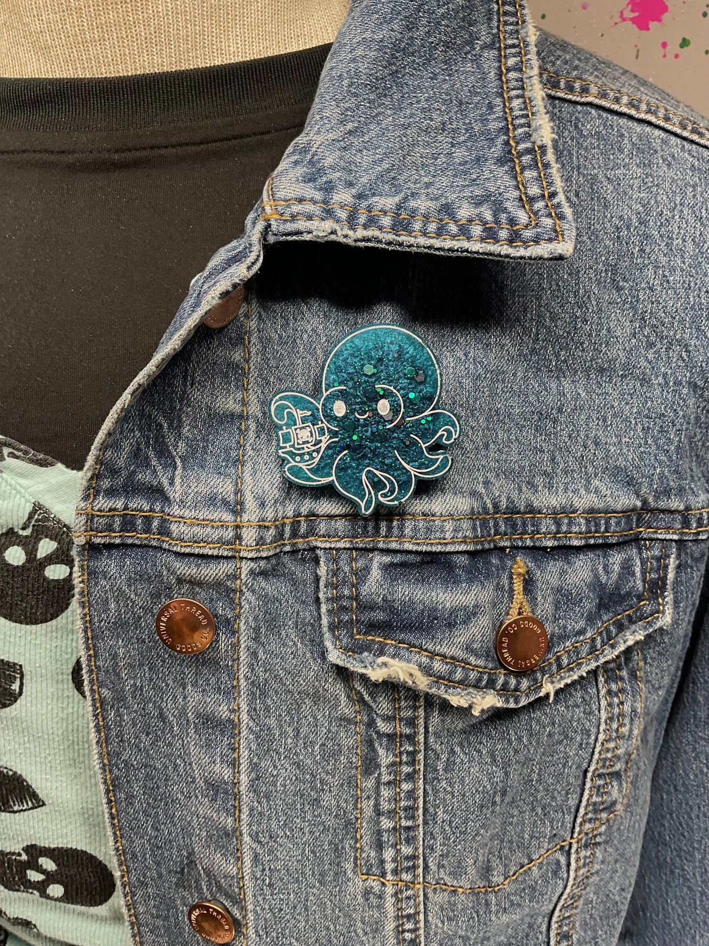 Blue Kraken Pin
