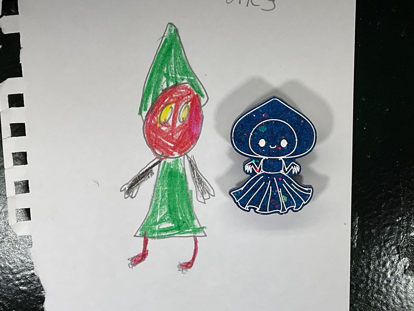 Small Flatwoods Monster Blue Glitter Magnet