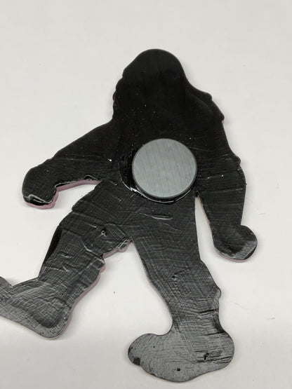 Large Pink/Purple Bigfoot Magnet - 5 Inches Tall