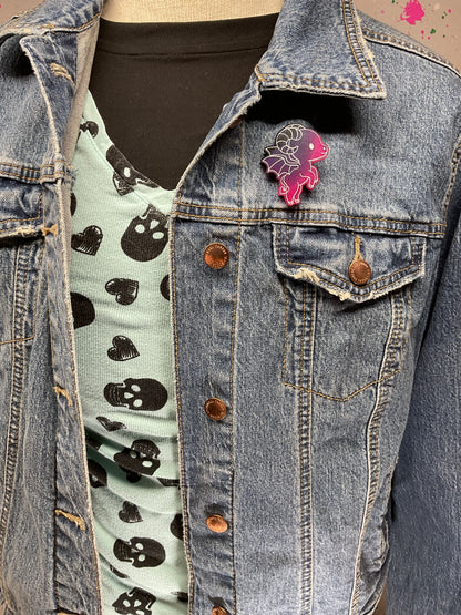 Green Pink Jersey Devil Pin Glow in the Dark