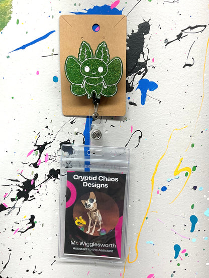 Green & Black Mothman Retractable Badge Reel