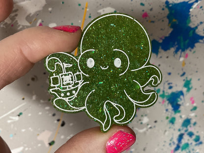 Small Olive Green Kraken Magnet