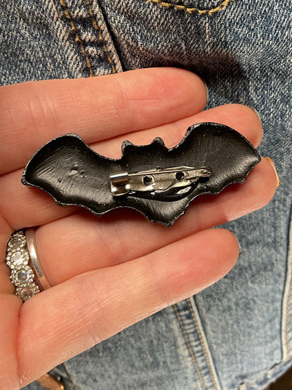 Black Holographic Bat Pin