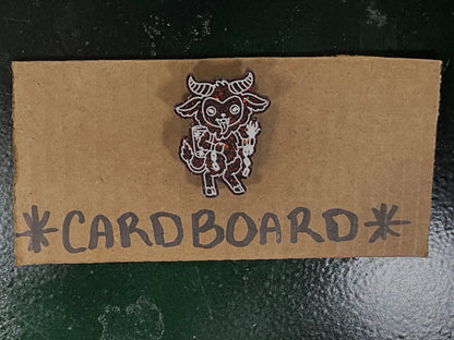 Small Krampus Magnet Black with Red Glitter