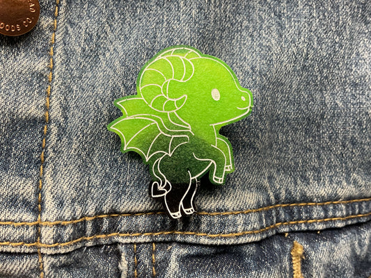 Green Black Jersey Devil Pin Glow in the Dark