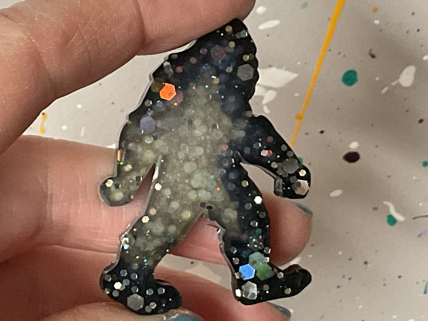 Small Black & White Bigfoot Magnet