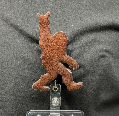 Brown Bigfoot Rock Hand Retractable Badge Reel
