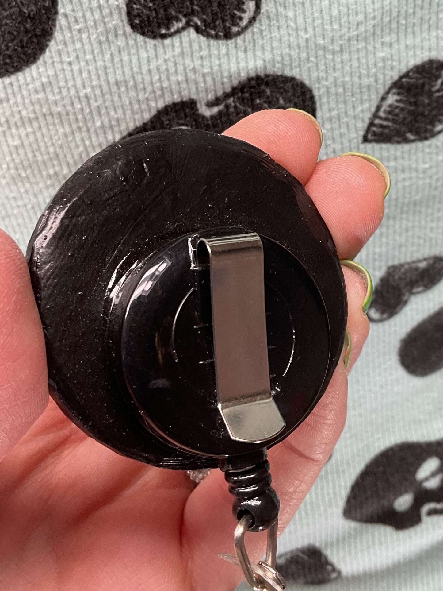 Official Bigfoot Search Team Retractable Badge Reel - Black with Holographic Glitter