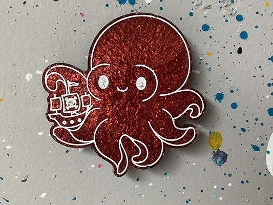 Small Red Kraken Magnet