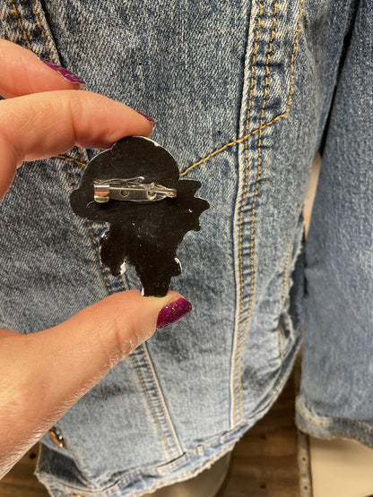 Blue and Yellow Jersey Devil Pin