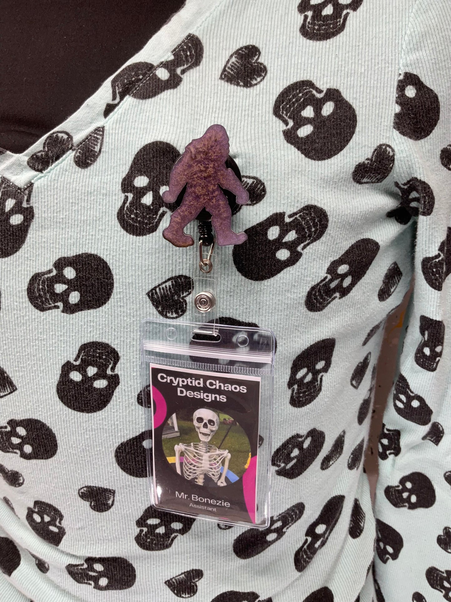 Purple Bigfoot Retractable Badge Reel