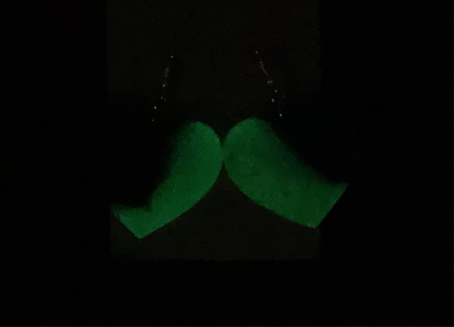 Black & Green Heart Hypoallergenic Earrings - Glow in the Dark