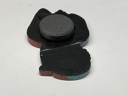 Small Glittery Red Blue Chupacabra Magnet