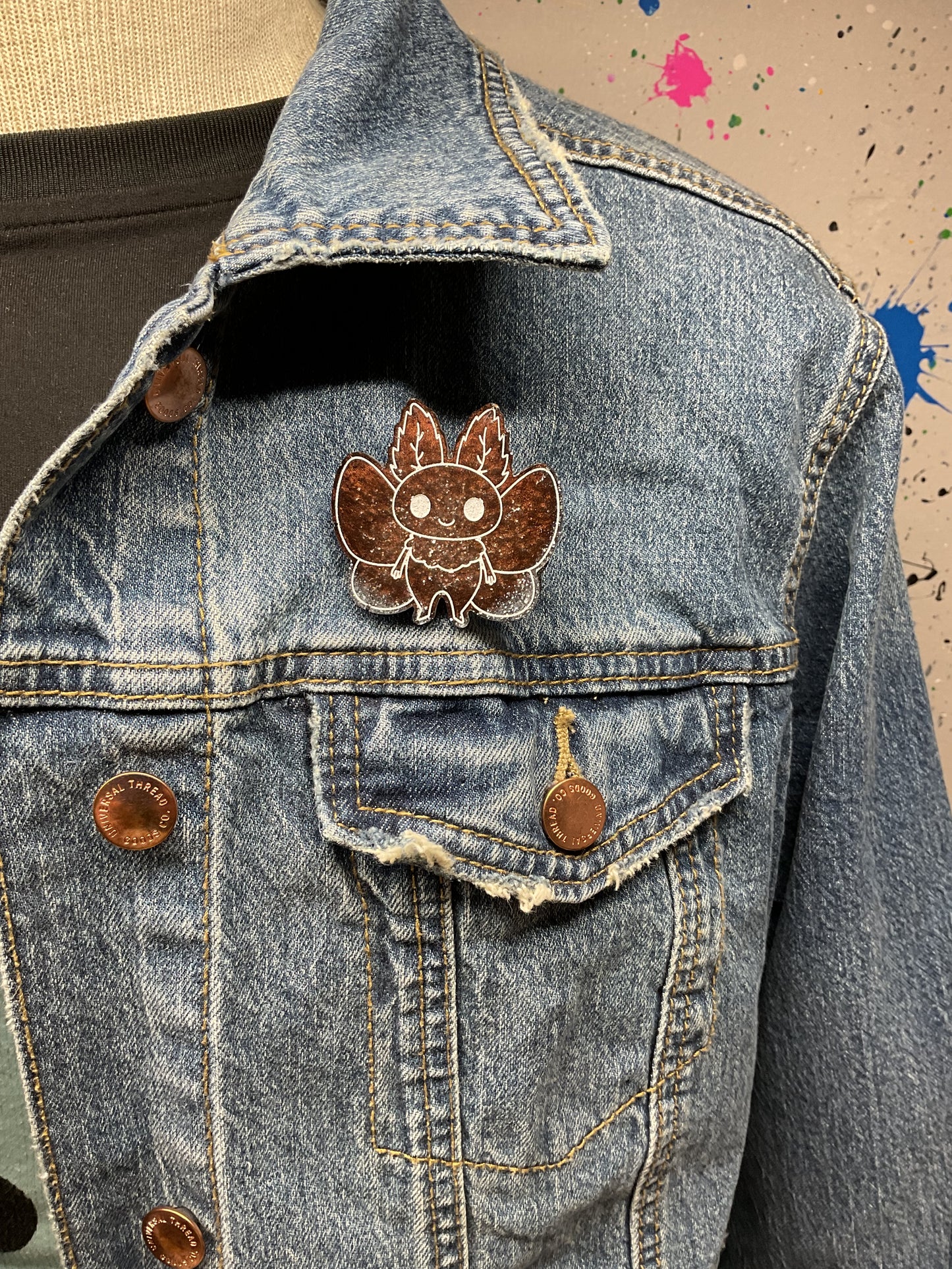 Brown Mothman Pin