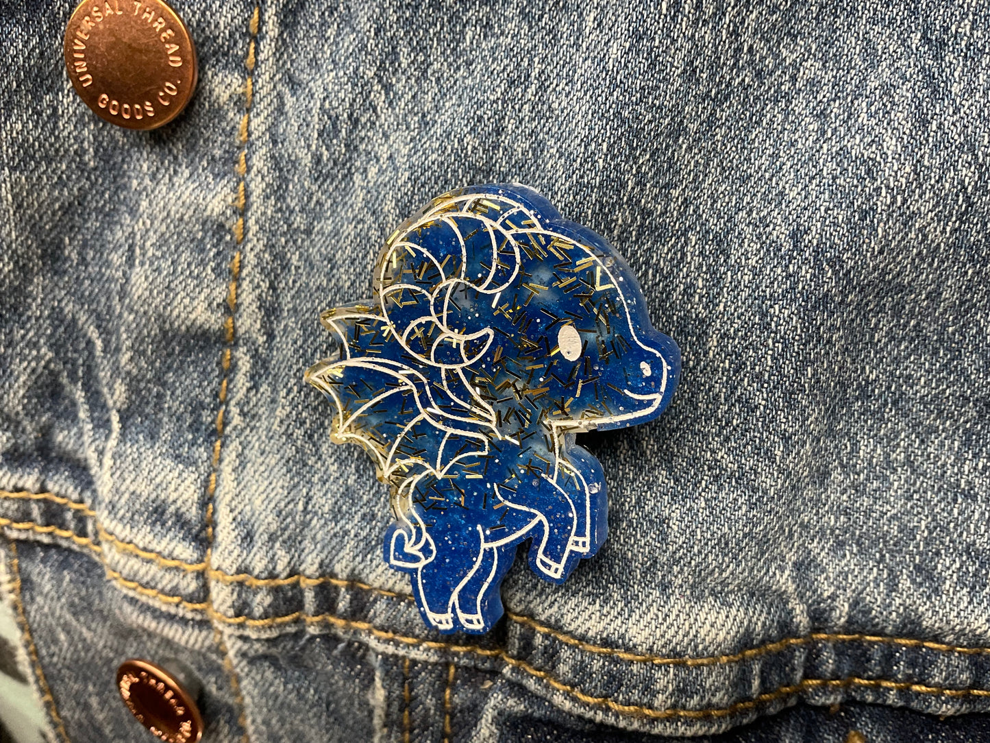 Blue and Yellow Jersey Devil Pin