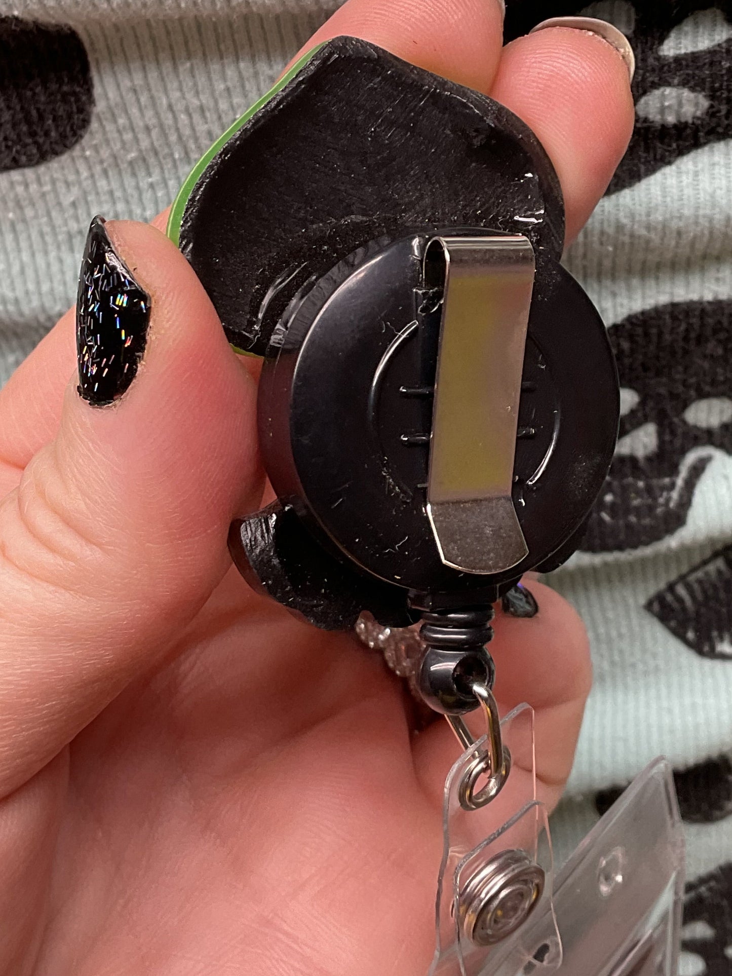 Black & Green Flatwoods Monster Retractable Badge Reel - Glow in the Dark