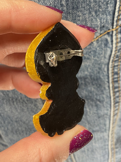 Fiery Orange Flatwoods Monster Pin