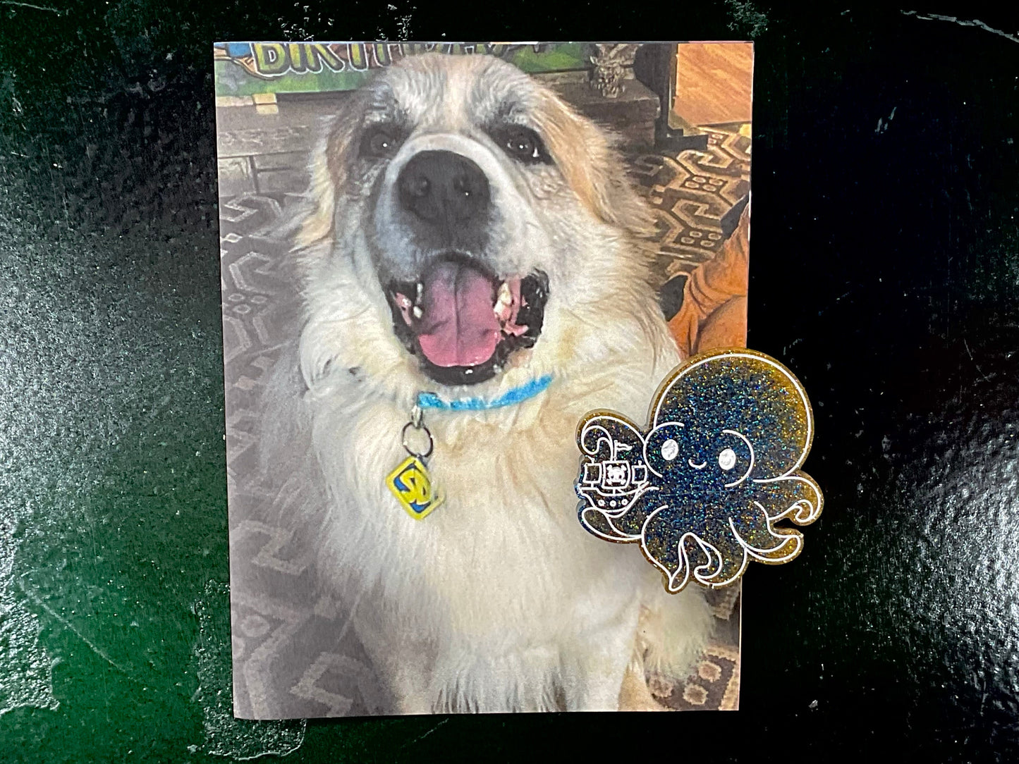 Small Blue with Yellow Kraken Magnet