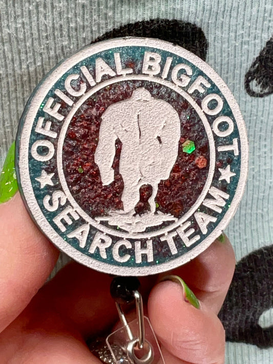 Official Bigfoot Search Team Retractable Badge Reel - Blue & Red