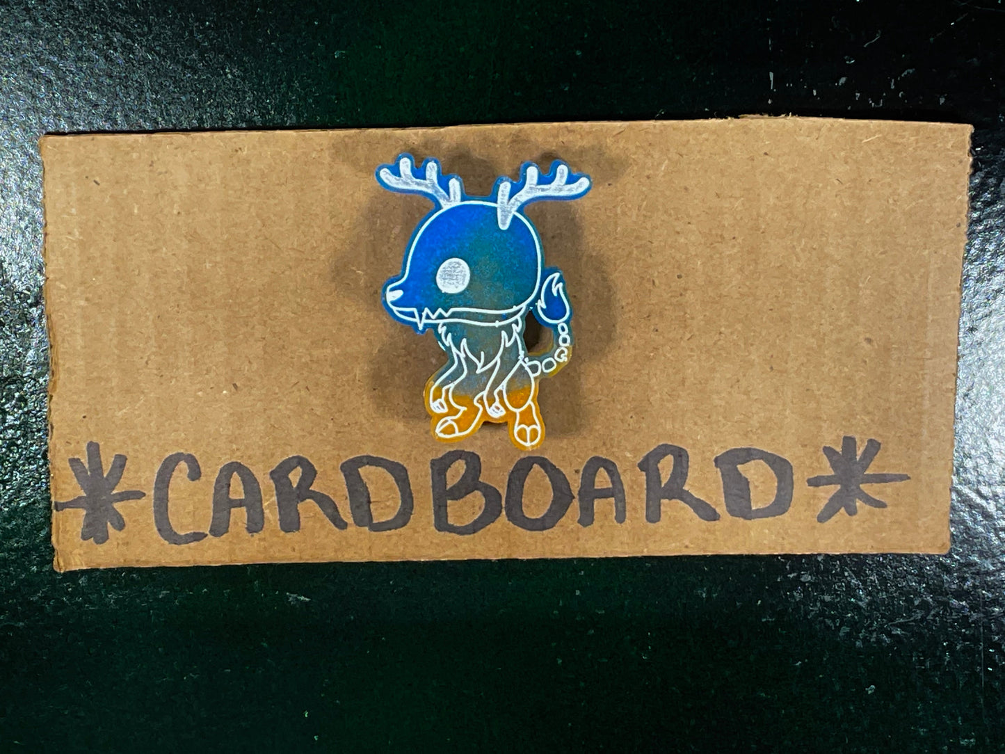 Small Blue Gold Wendigo Magnet Glow in the Dark