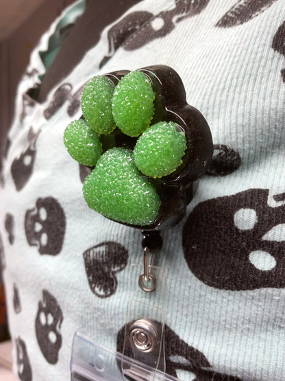 Glow In The Dark 3D Paw Print Badge Reel