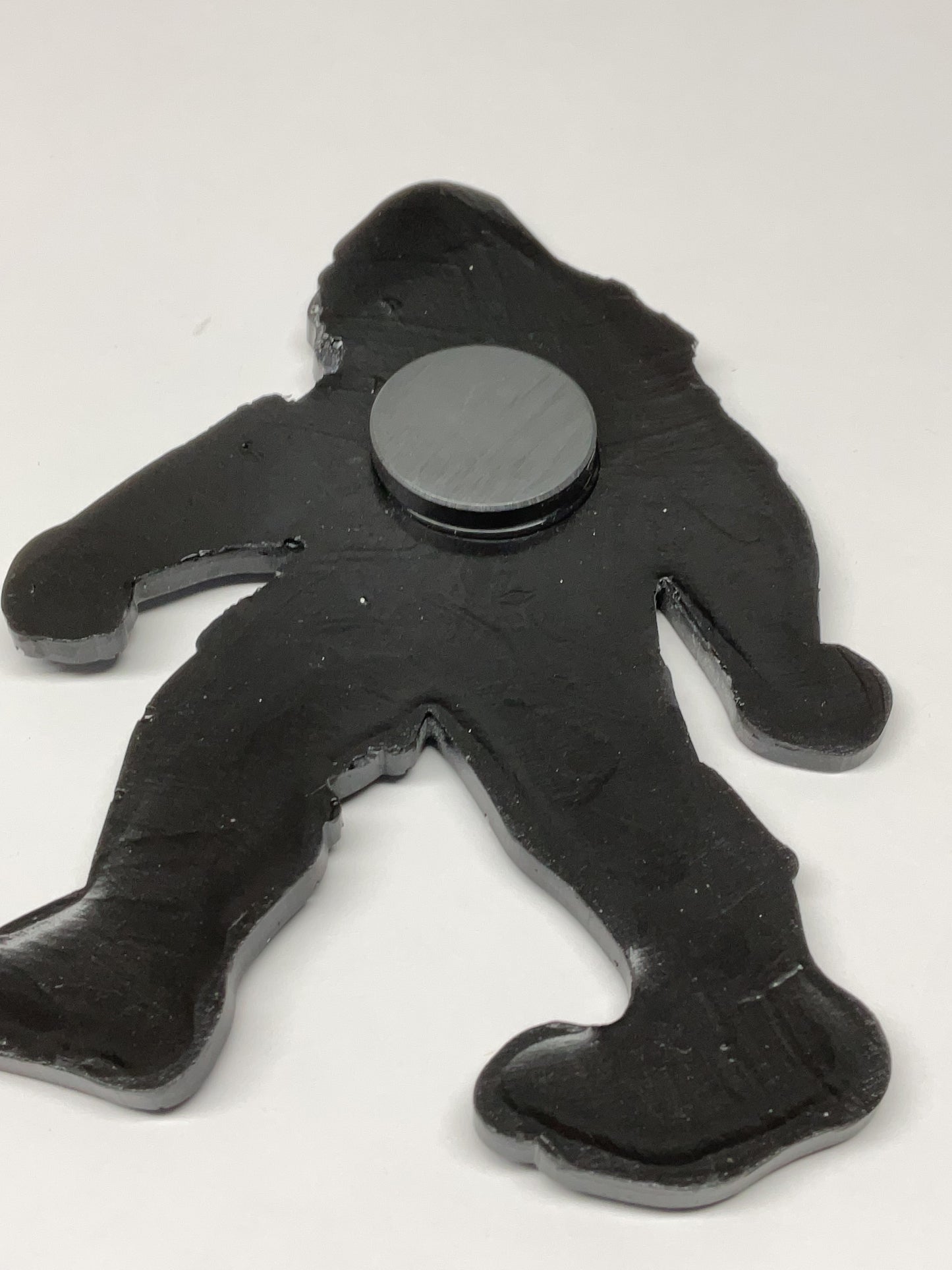 Large Black Glitter Bigfoot Magnet - 5 Inches Tall